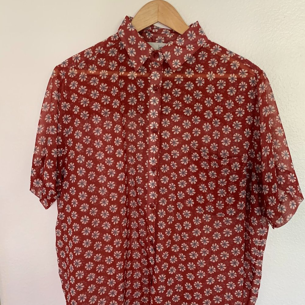 Kersh Pattern Red Button Down - image 1